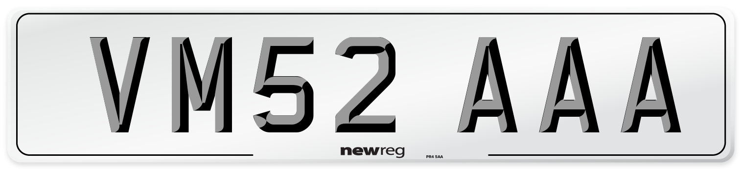 VM52 AAA Number Plate from New Reg